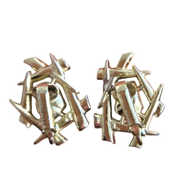 EC VINTAGE SARAH COVENTRY 1964 "CHINESE MODERN" WATERMELON STONE CLIP-ON EARINGS - Picture 2 of 4